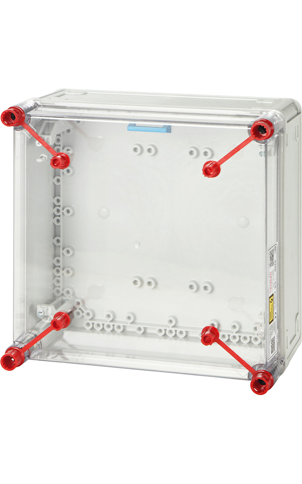Hensel Mi 0200-CS üres szekrénymodul, 300 × 300 mm, átlátszó fedéllel és takarólappal